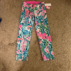Lilly Pulitzer Luxletic 21" Weekender Crop Legging turquoise oasis golden hour